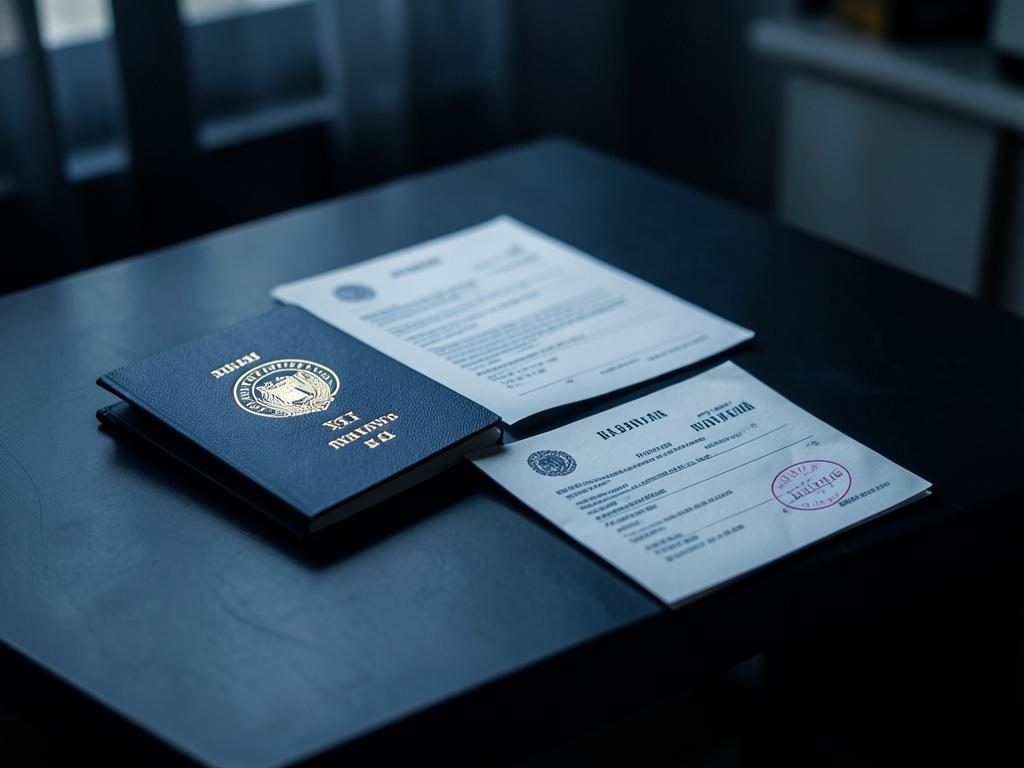 Pass och migrationshandlingar på ett skrivbord